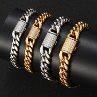 2022 wholesale hip hop jewelry fashion miami stainless steel chain cuban link women bracelet