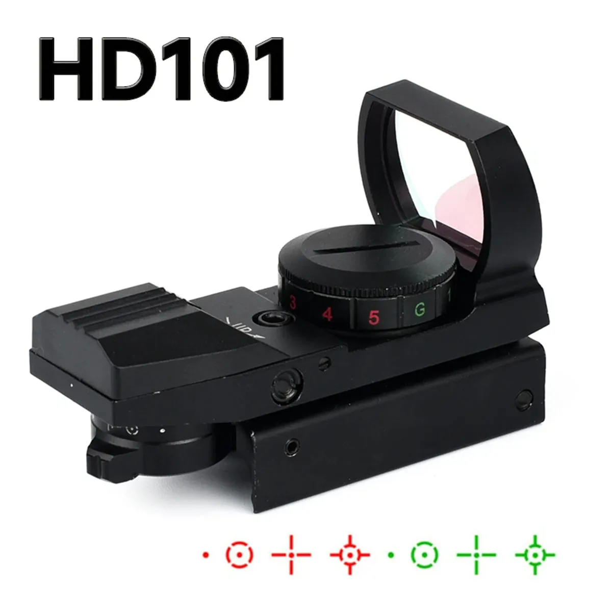 

HD101 Red Dot Sight Holographic Hunting Riflescope Reflex 4 Reticle Tactical Optics Scope Fits 20mm Rail for Air Gun
