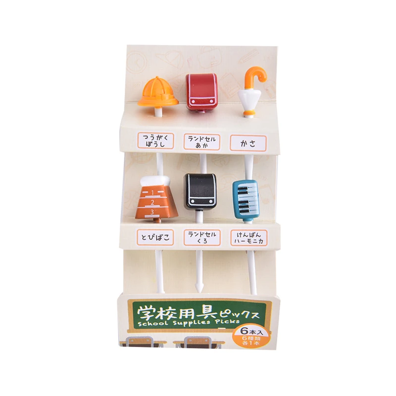 

1 Pack Cute Fruit Fork Plastic Fruit Pick Kids Bento Lunch Snack Cake Dessert Food Toothpick Kitchen Tableware Decor