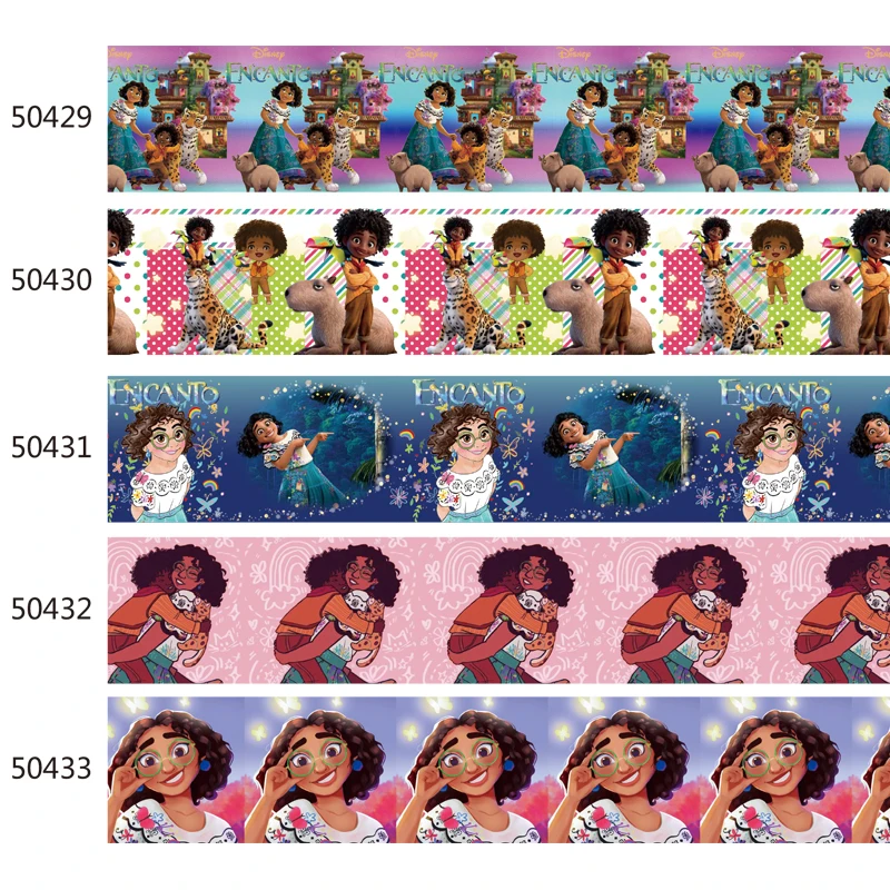 

Disney Encanto Madrigal Girl Printed Grosgrain Ribbon 25mm for Hairbows DIY 10yards Craft Supplies Handmade Materials