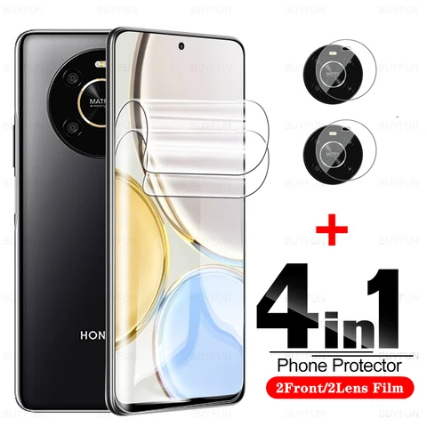 Гидрогелевая пленка 4 в 1 для Huawei Honor X9, X8, X7, защита экрана, мягкая пленка Xonor, X8, Honer X, 7, 8, 9, стекло для камеры с полным покрытием