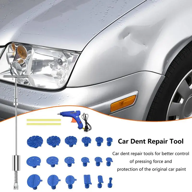 

Car Dent Repair Tool Car Dent Extractor Body Suction Cup Paint Less Repair Tools Kit 18 Heads Extraction Kit Sliding Hammer Tool