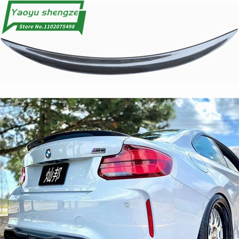 

P Style For BMW F22 Spoiler Carbon Fiber Spoiler 2 Series F22 Coupe & F87 M2 220i M235i 228i Carbon Spoiler Lips 2014 - UP