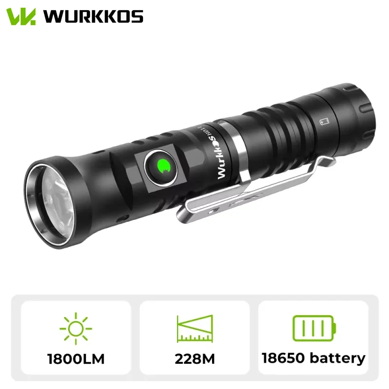 

Wurkkos HD11 Красный складной фонарик 18650
