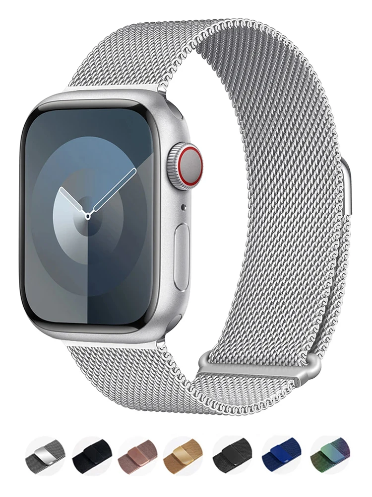 

Ремешок для Apple watch Band 44 мм 40 мм 45 мм 41 мм 49 мм 42 мм 38 мм, Миланская петля, браслет для iWatch Series 9 8 7 6 5 4 3 ultra 2