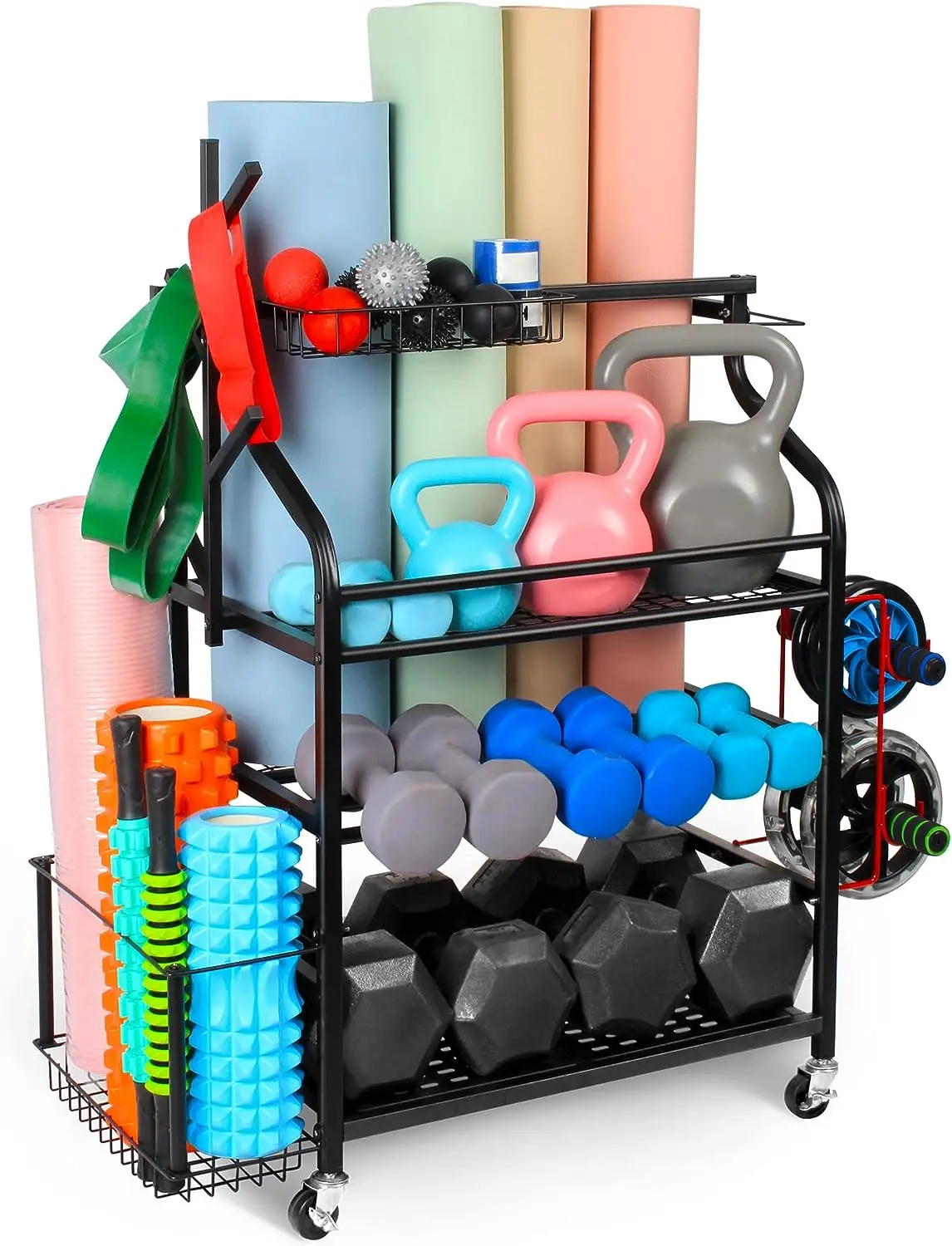 

for Dumbbells, Dumbell , Weight Stand, Home Gym Storage for Kettlebells, Yoga Mat, Weight Sets Storage Holder, Workout Equipmen