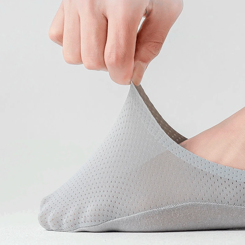 10 Pairs/Lot Men's Cotton Socks Deodorant Sweat Absorption Summer Sock Thin Breathable Silicone Non-slip Silk Boat Socks