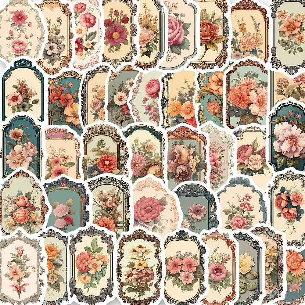 

10/50PCS American Style Stamp Sticker Laptop Scrapbook Stationery Scrapbook Material Vintage Sticker Craft Supplies