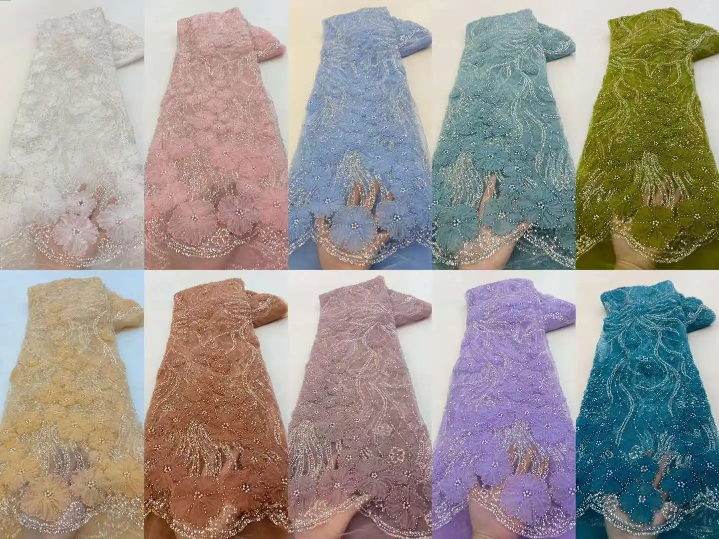 Роскошная 2024 африканская кружевная ткань из бисера Вышивка жениха французская