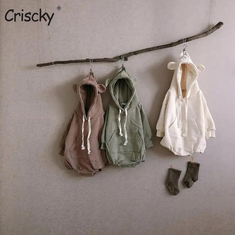 

Newborn Baby Toddler Rompers Spring Autumn Girl Boy Solid Cartoon Jumpsuit Kids Long Sleeve Bodysuit Children Clothing