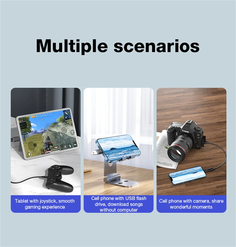 USB3.0 OTG Adapter For IPhone 14 13  IPad U Disk Lighting Male To USB 3.0 Adapter For IOS 13 Above Mobile Phone Adapter