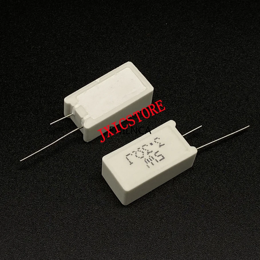 

5Pcs RX27 RX2-5 Vertical Cement Resistor Resistance 5W 0.02R-150K Ohm Ceramic Copper Foot
