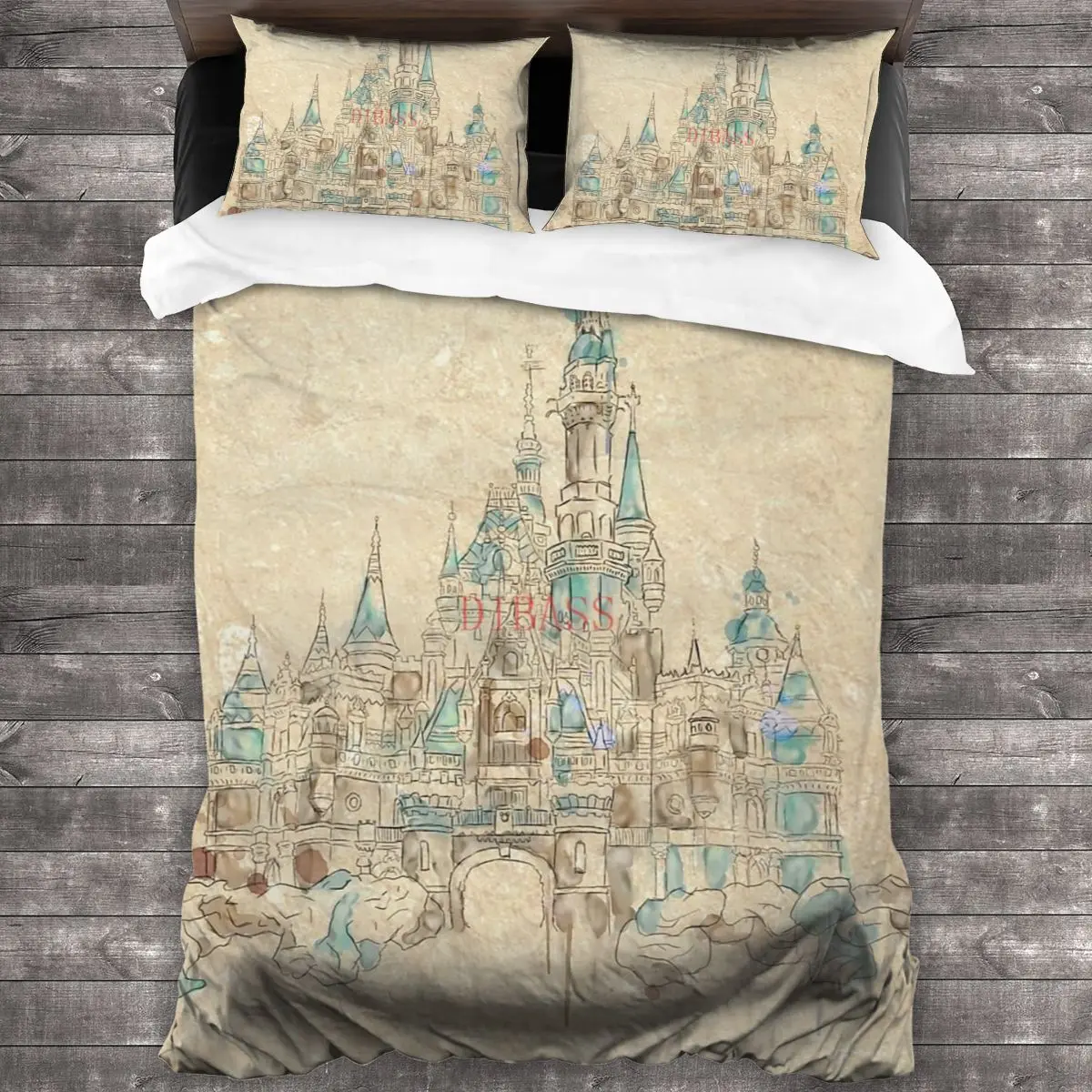 

Очаровательная Книга Историй замок мягкая искусственная кожа с 2 наволочками, пододеяльник с застежкой-молнией