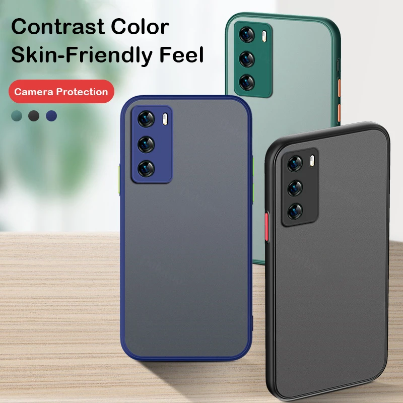 Противоударный армированный матовый чехол для Huawei P40 Pro P30 Lite P20 P50 Honor 50 60 8X 20 10i Mate 30