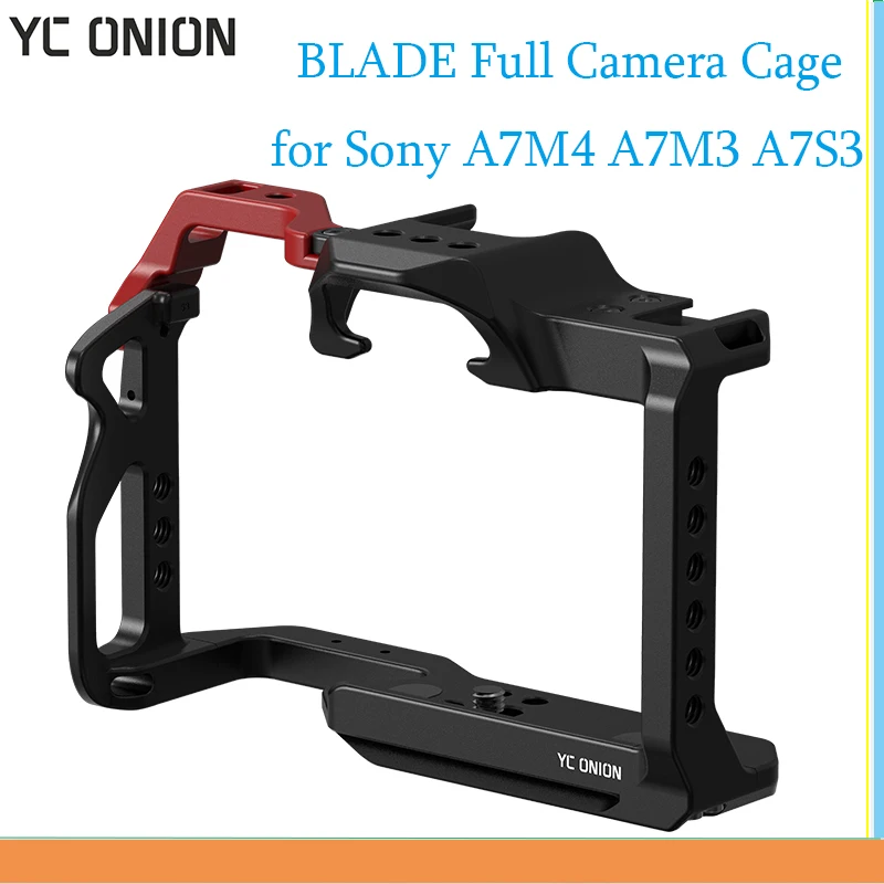 

YC Onion Camera Cage for Sony A7S3/M3/M4 Camera Full Cage Standard ArcaStyle Quick Release Plate with Top Handle Grip Sony A7III