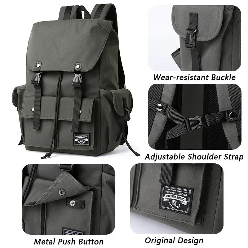 Рюкзак мужской непромокаемый из ткани Оксфорд с кулиской для ноутбука 17 3 дюйма