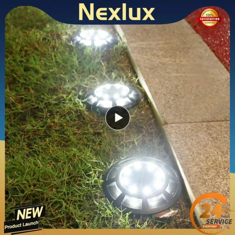 

1/4 Piseces Solar Ground Lights 8 LED Solar Garden Lights Waterproof Outdoor Solar Buried Lights For Pathway Yard Walkway