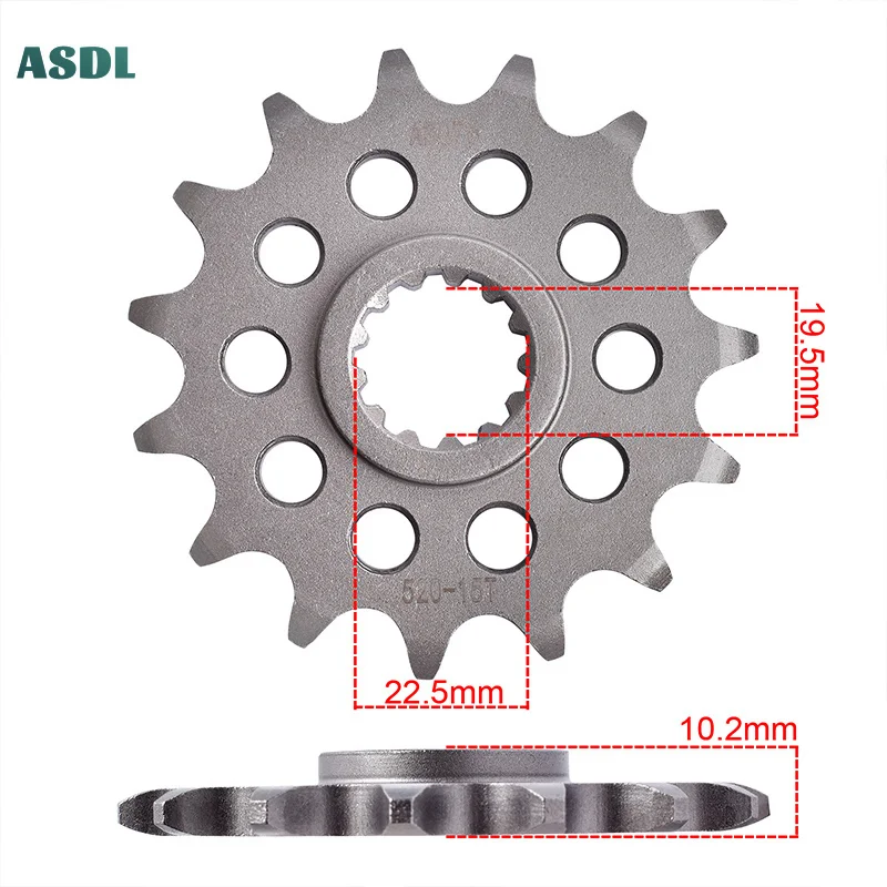 Фото Цепная звездочка 15T из стали 20CrMnTi для Suzuki DR200 SP200 DR350 SG350 DR-Z400 DR350 520 и Kawasaki KLX400 A1 KLX 400 SR №2