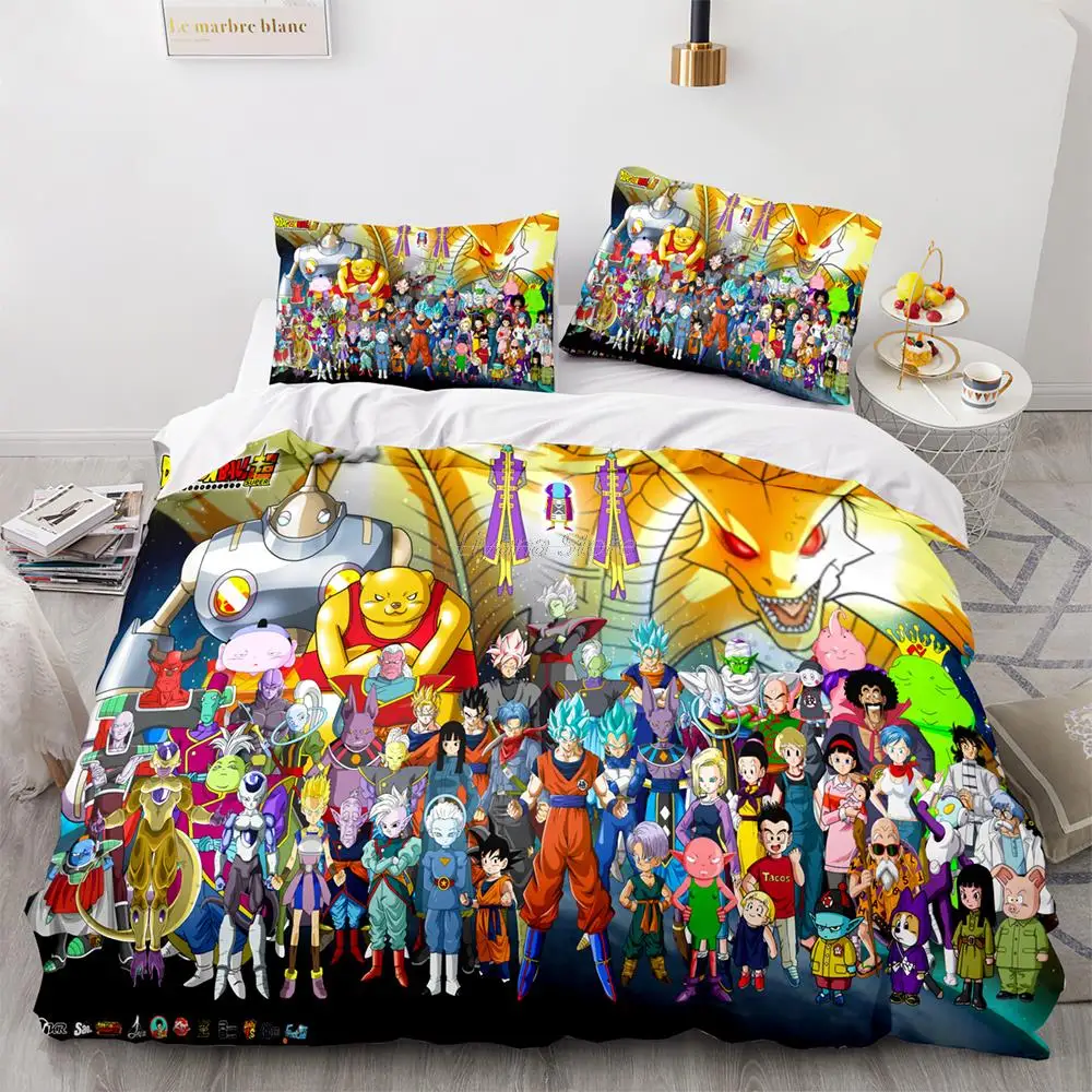 

Popular Animation Super Saiya Son-Goku Bedding Set Twin Full Queen King Size Set Children Kid Bedroom Duvet Cover sets 08
