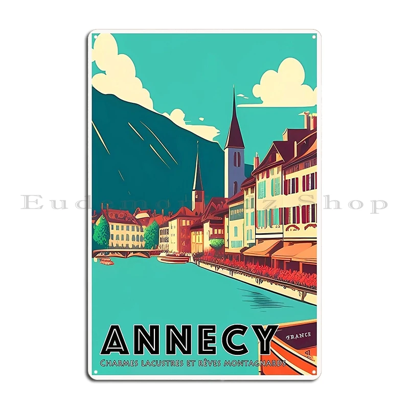 Плакат Annecy металлические вывески клубная вечеринка дом винтаж Франция