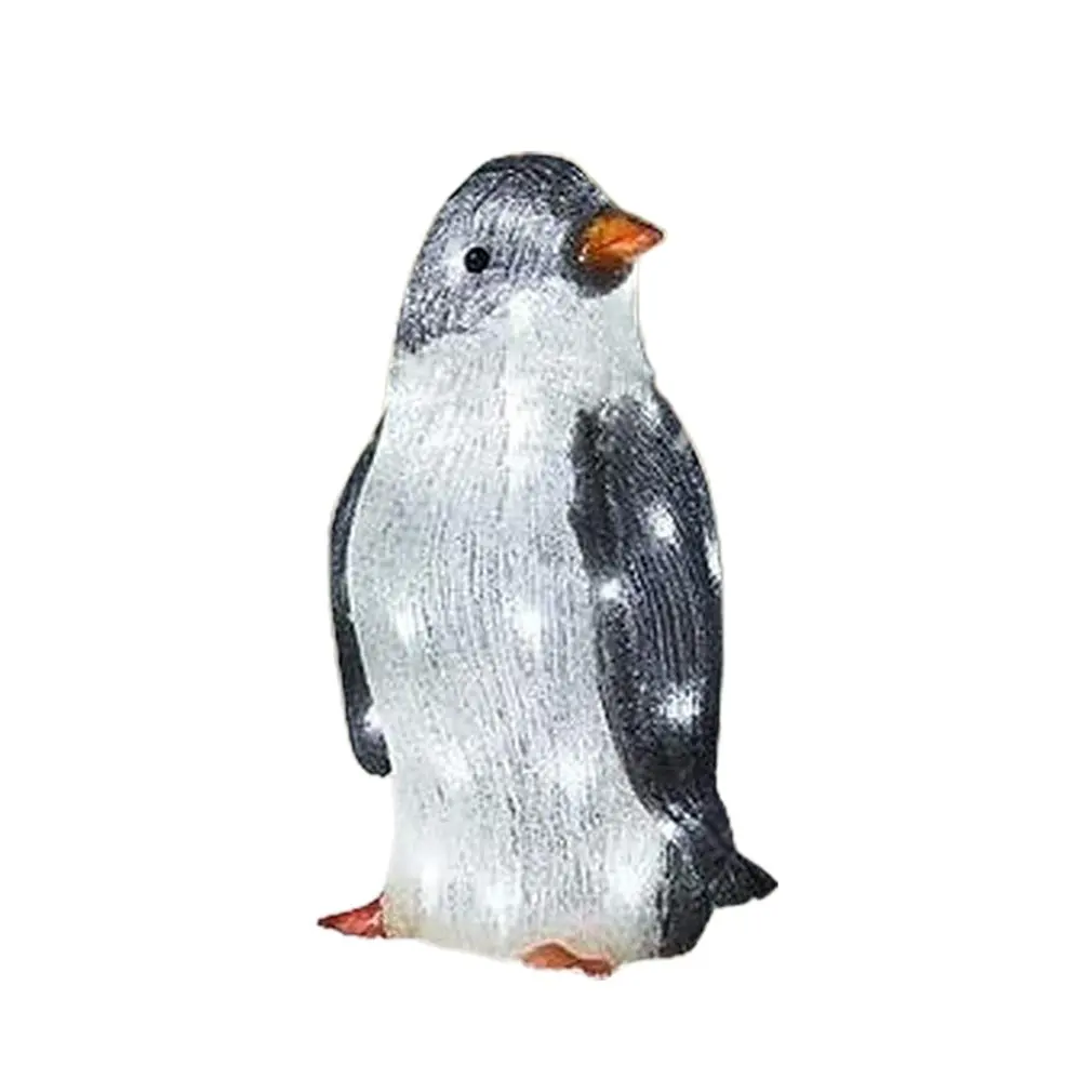 

Penguin Christmas Decoration Garden Furnishings Acrylic Three-piece Set Luminous PVC Penguin Decoration With LED Mini Lights