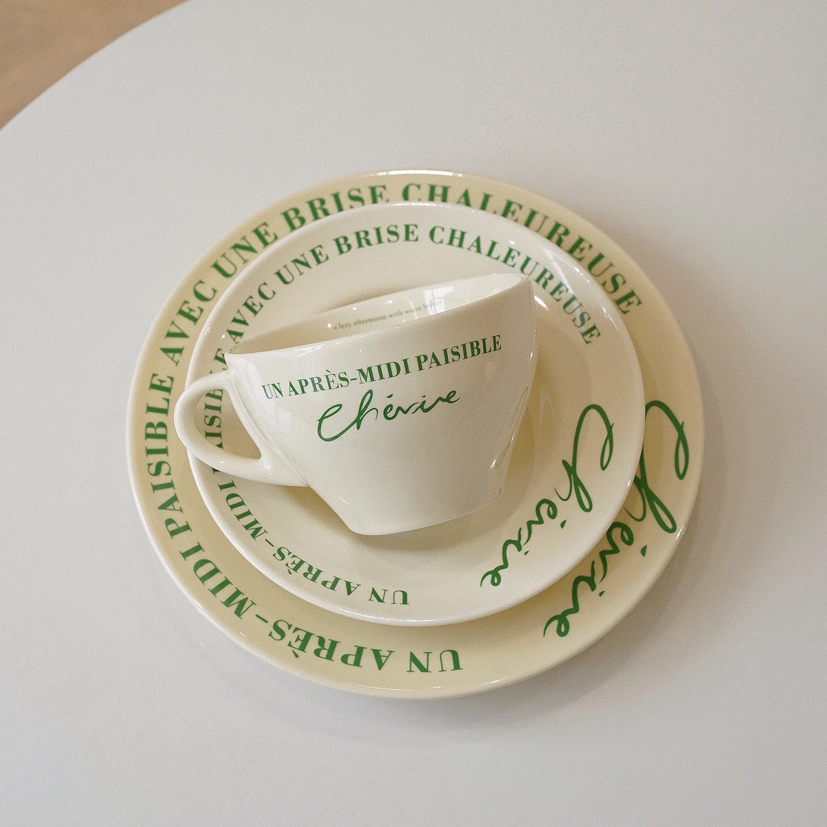 

Cream Tableware Portable Mug Glass Cup Cafe Coffee Cup and Saucer Set Coaster Cups Kitchen Crockery Cupshe Dish Vintage Teapot
