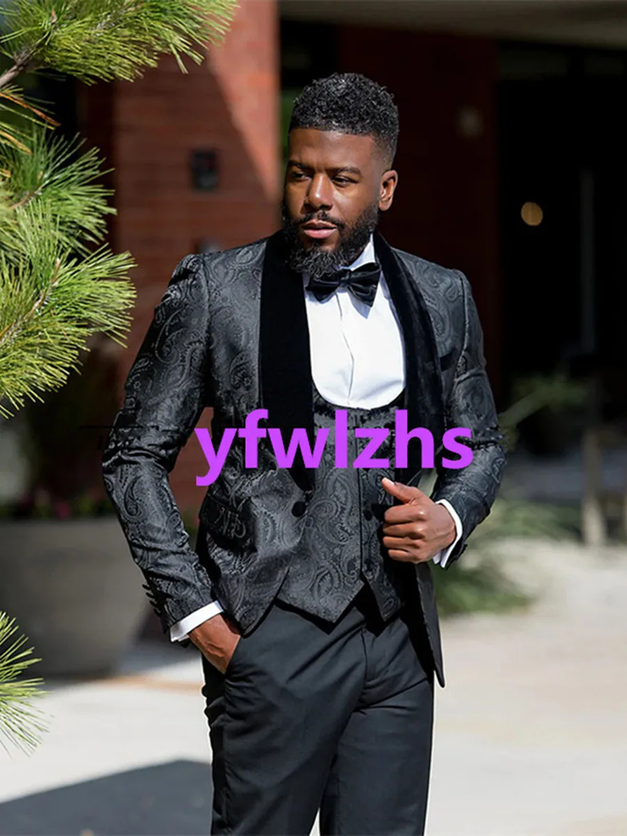 

Индивидуальный мужской костюм, пиджак, Блейзер, костюм на Хэллоуин, элегантный роскошный мужской костюм на свадьбу, комплект из трех предметов 23