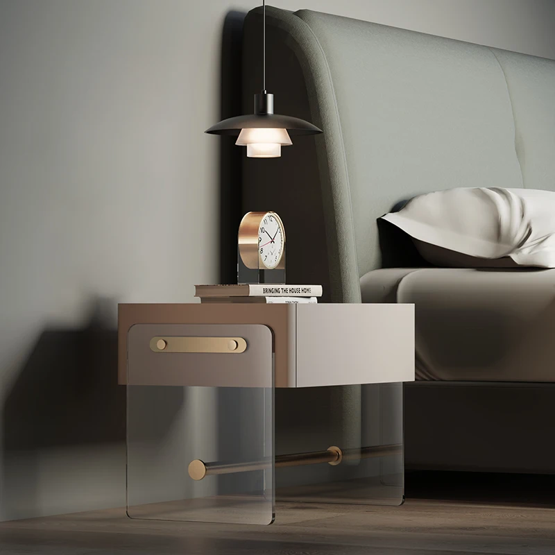 

Customized Image Style Light Luxury Small Bedside Table Modern Minimalist Style Bedside Cabinet Minimalist Storage Cabinet