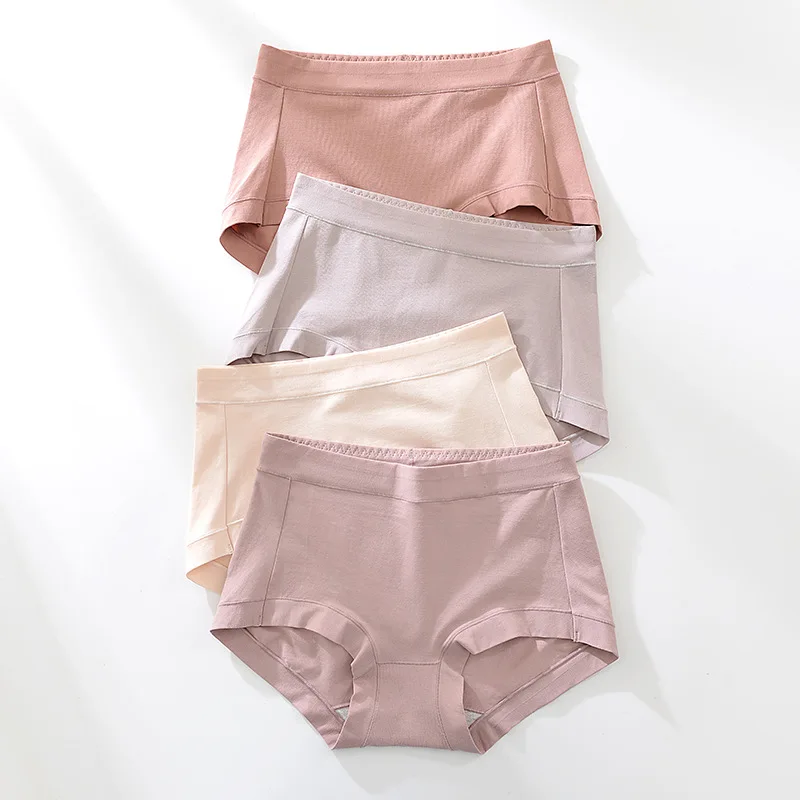 Xinjiang long staple cotton medium and high waist panties women's antibacterial breathable cotton crotch women's briefs gift box