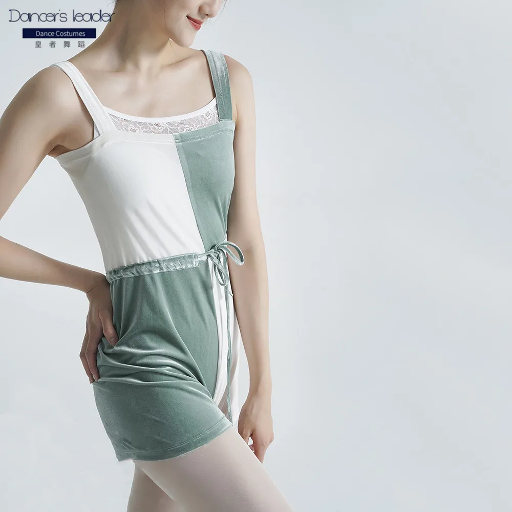 

Балетное трико для бархатного контрастного сращивания, балетные танцы, Йога, теплые брюки с ремешком, трико, костюм для балета, сценики