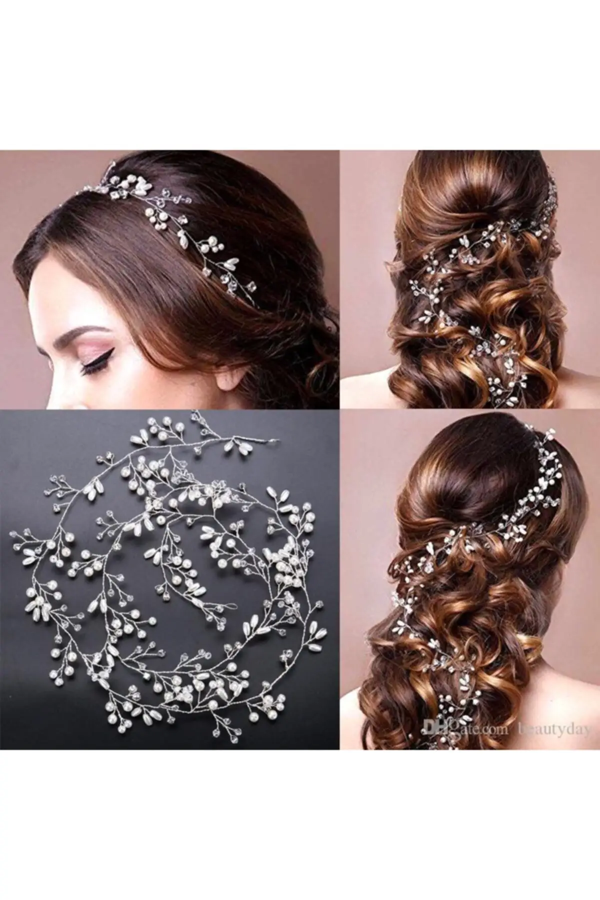 

Bridal Accessories 60 Cm Bridal Hair Accessory Bridal Crown Long Hair Crown Wedding Handmade For Bride And Bridesmaids