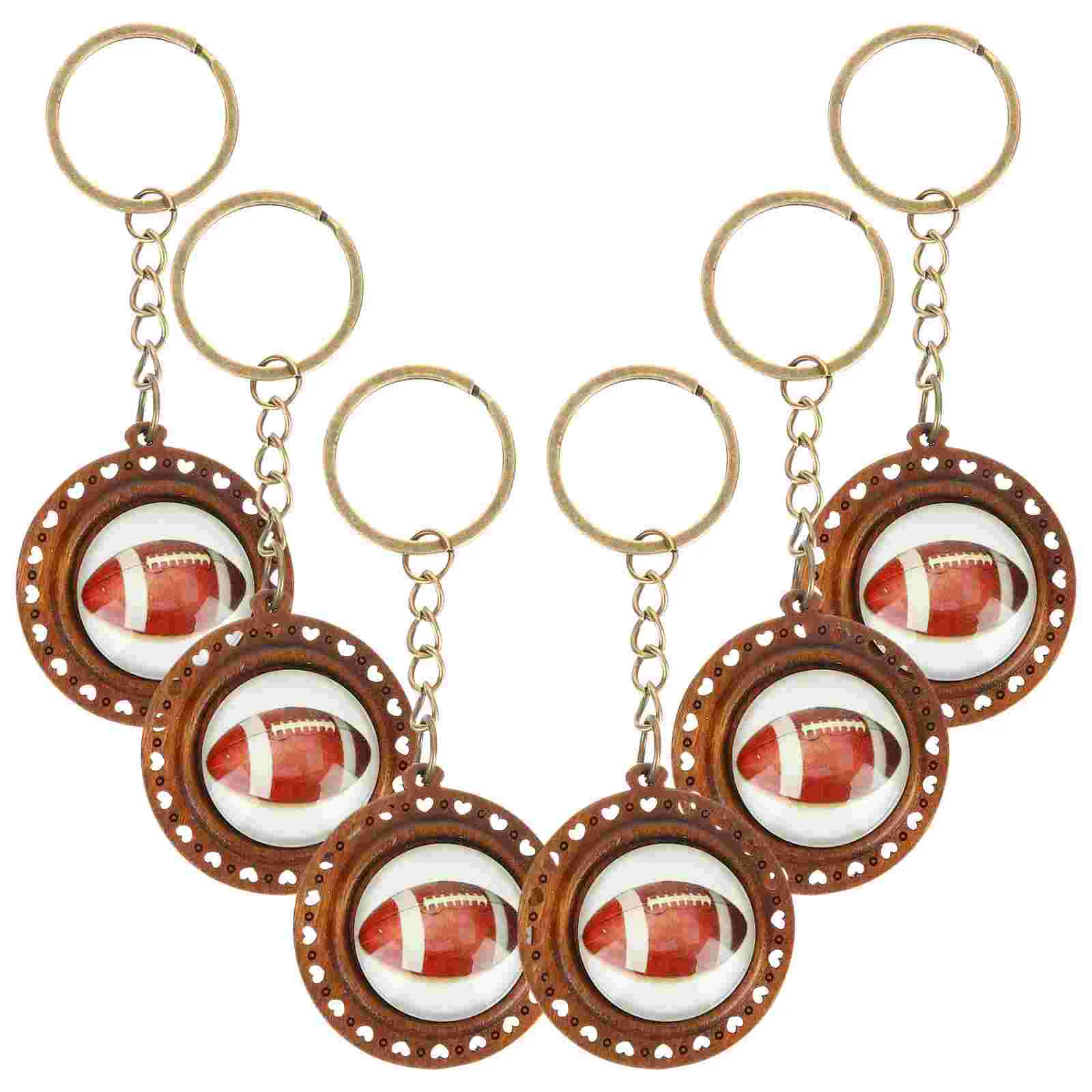 

6pcs Metal Team Hanging Decoration Sports Theme Keyring Key Rings Keychain Pendant Keyring