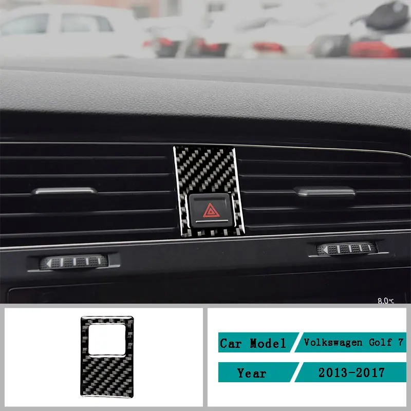 

Carbon Fiber Car Accessories Interior Warning Light Protective Decoration Cover Trim Stickers For Volkswagen Golf 7 2013-2017
