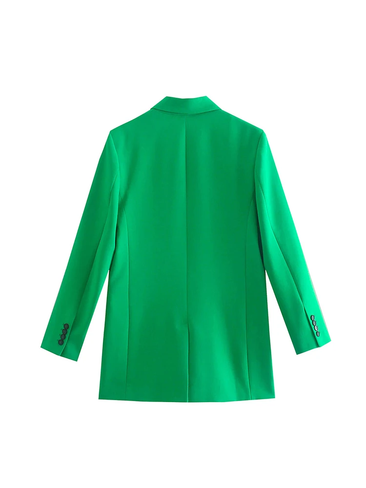 Willshela Women Fashion Green Blazer Long Sleeves Single breasted Elegant Office Lady Suit Casual Woman veste femme | Женская одежда
