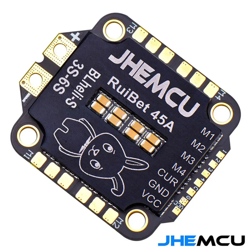 

Jhemcu Ruibet 45a Blheli_s Dshot600 3-6s Brushless 4in1 Esc 30x30mm For Fpv Freestyle Flight Controller Stack DIY Parts