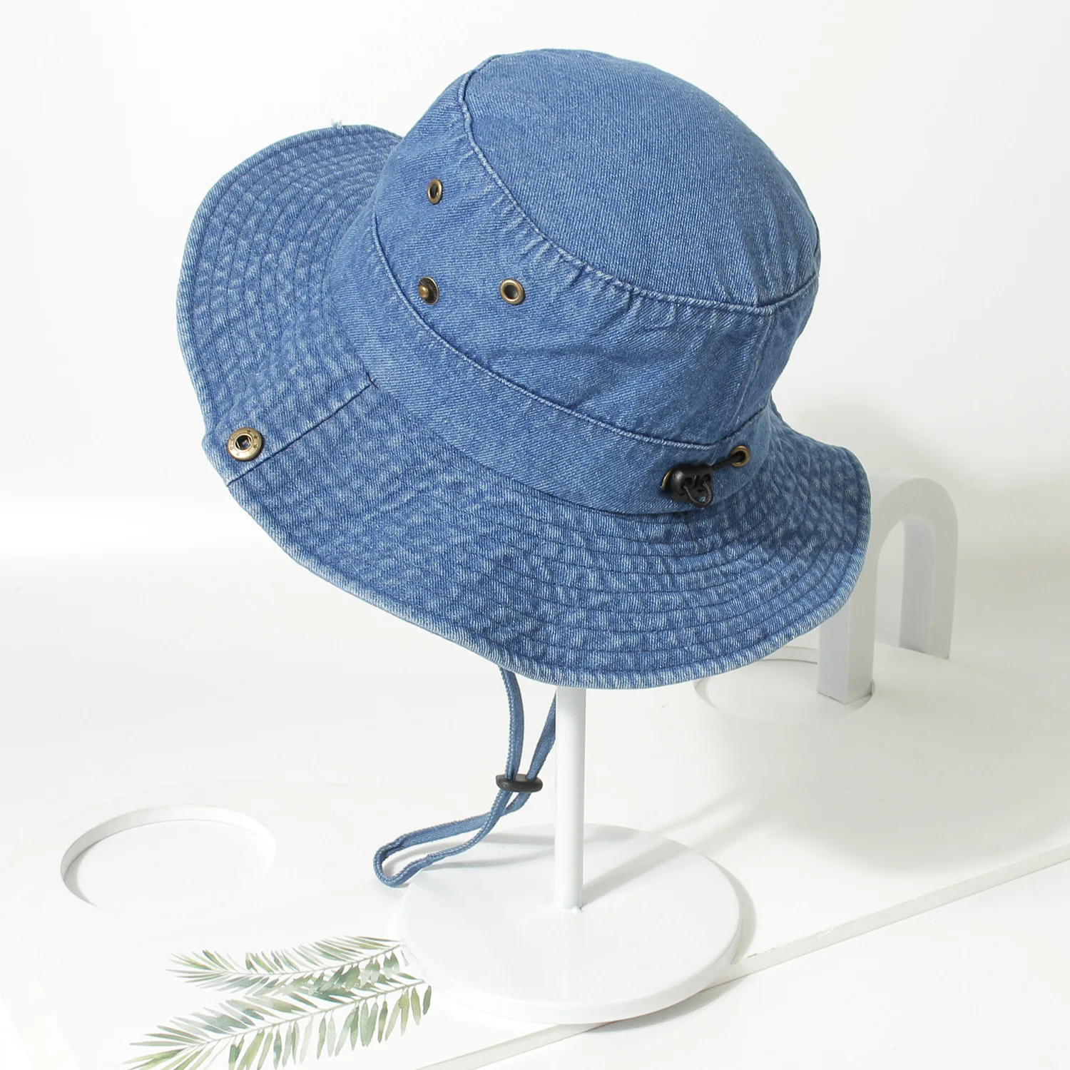 For Adult Fisherman Hat Women Summer Denim Bucket Hat Blue Sun Hat Wide Brim Cap Hip Hop Gorros Couple Denim Bucket Hat