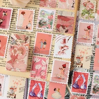 46pcs vintage stamp style stationery sticker diy scrapbooking material sticky paper for notebooks journal planner decorations