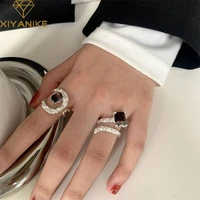 xiyanike new vintage gradient gem open cuff finger rings for women girl korean fashion trendy jewelry gift party %d0%ba%d0%be%d0%bb%d1%8c%d1%86%d0%be %d0%b6%d0%b5%d0%bd%d1%81%d0%ba%d0%be%d0%b5