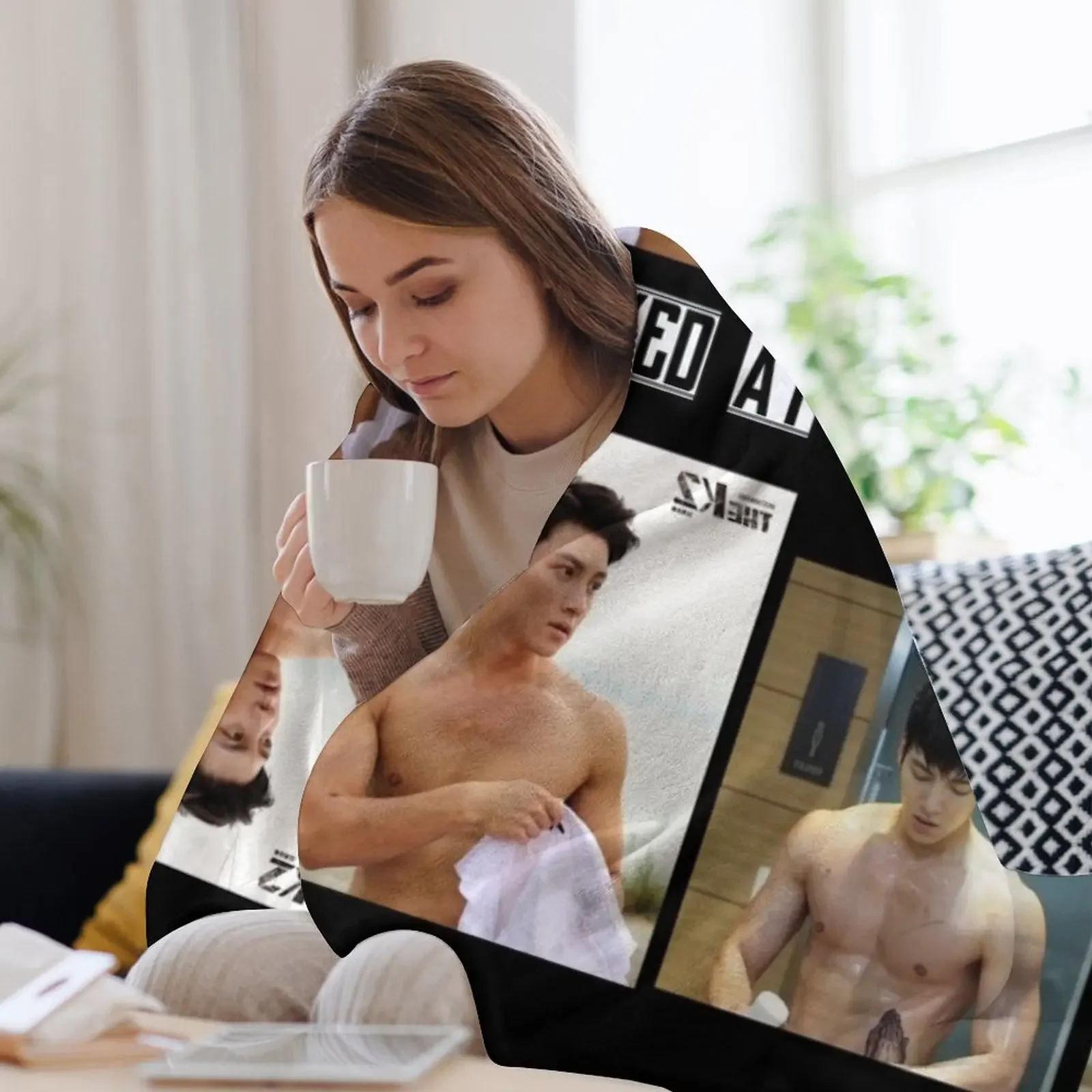 Одеяло серии Ji Chang Wook [ISH] Лохматые милые клетчатые одеяла с рождественскими