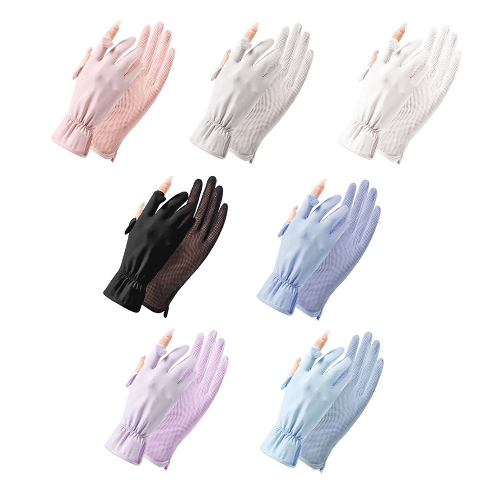 

Солнцезащитные перчатки с двумя пальцами, небесно-голубые