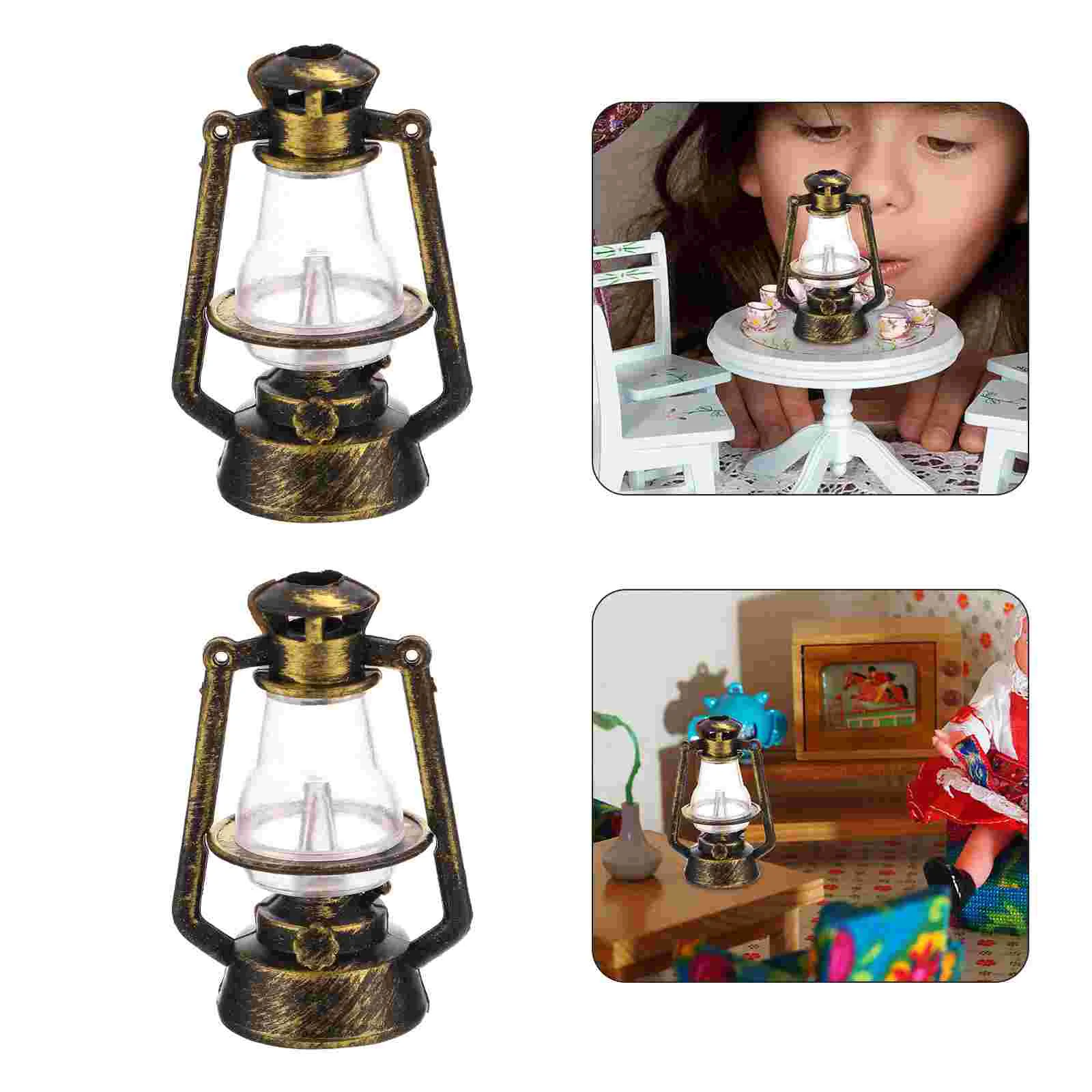 

Lantern Mini Ornament Vintage Miniature Lamp Landscape Dummy Decoration Kerosene Light Micro Lighting Garden Lights Furniture