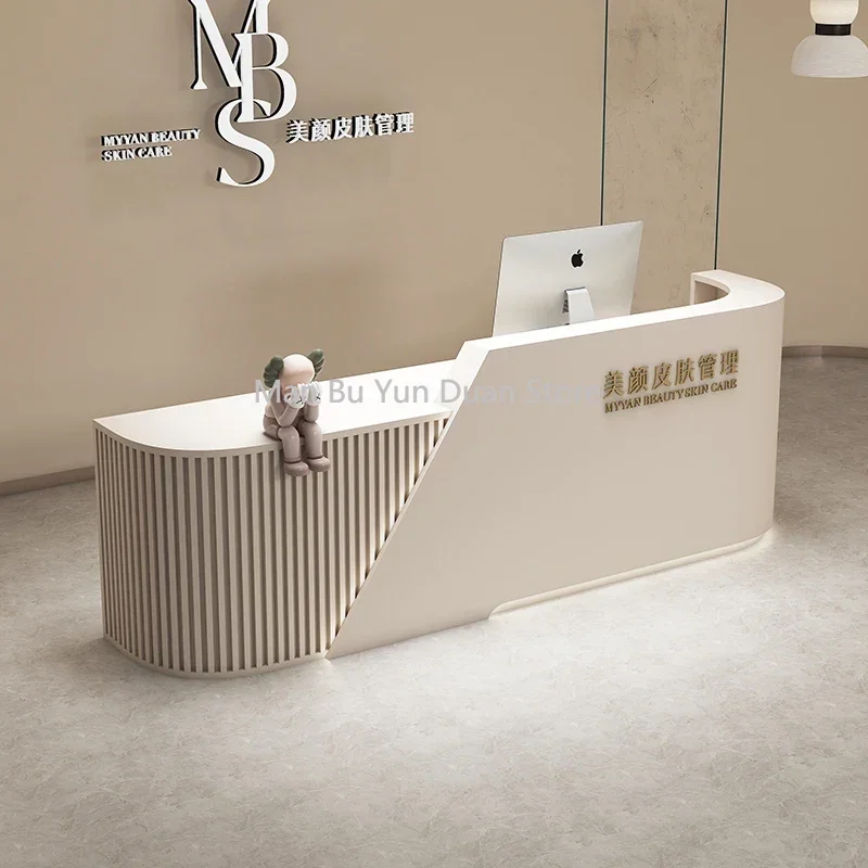 Роскошный магазин стол простой для приема стойка регистрации спа эстетическая