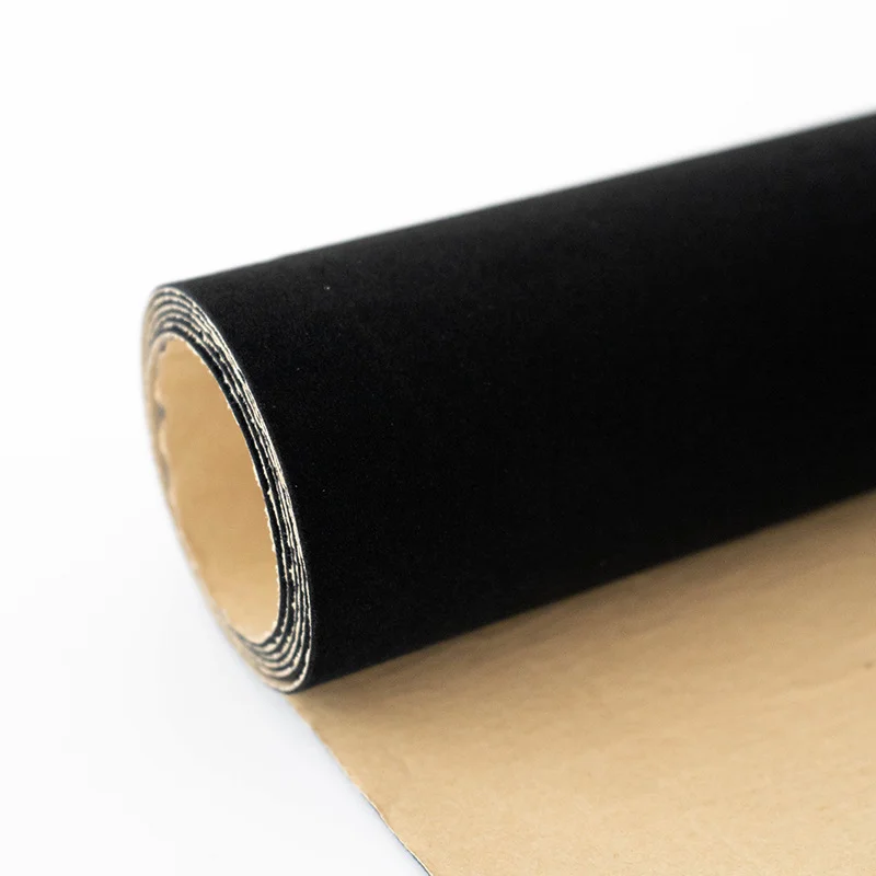 

1.2MM 25cm/45cm Black Self Adhesive Plush Flocking Fabric Flock Velvet Liner Suede Fabric for Jewelry Box Car Interior Wallpaper
