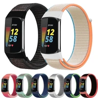 nylon strap for fitbit charge 5 smart watch sports nylon loop bracelet wristband correa pulsera for fitbit charge 5 band