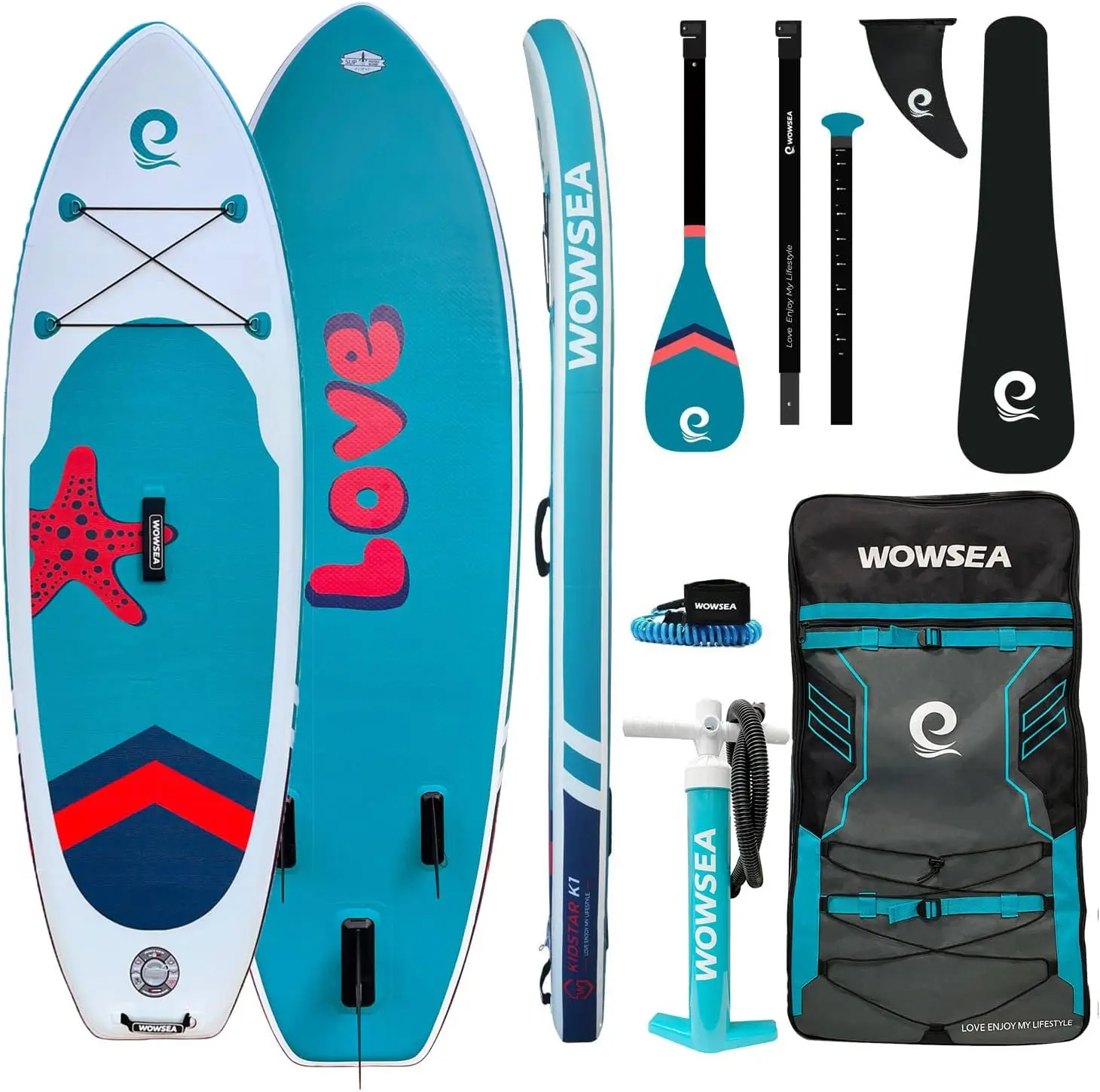 

K1 Inflatable Stand Up Paddle Board, Durable and Stable Kids SUP Boards Inflatable, Enjoyable Paddle Board, Nice Choice for Aqua