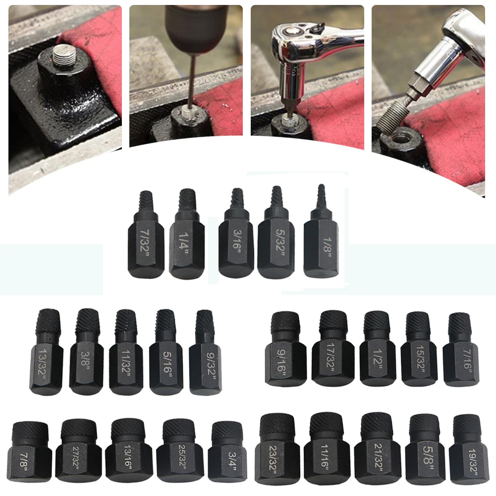 

5 Pcs Broken Screws Nuts Extractor Multi-Spline Hexagon Socket Bolt Removal For Electric Wrench Repairing Tool Accessories