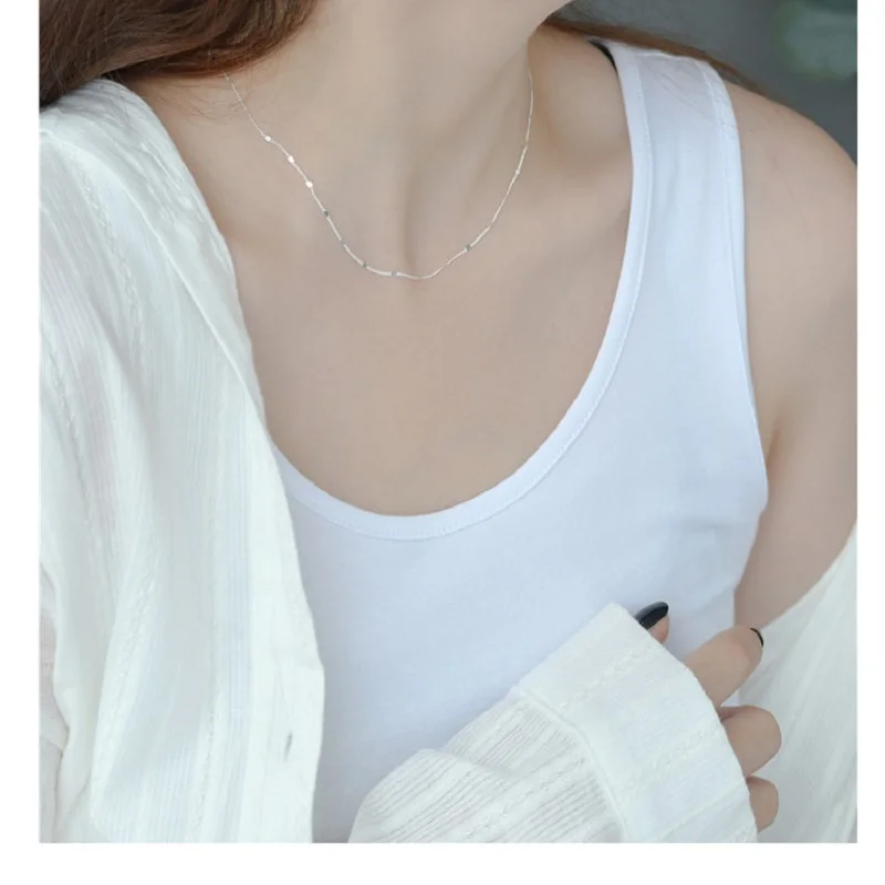 

S925 Sterling Silver sparkle necklace