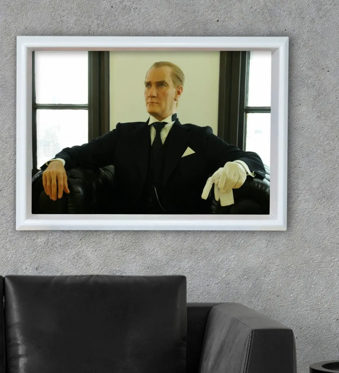 

BK подарок Ataturk тематический деревянный стол в рамке на заказ 46x66cm-1