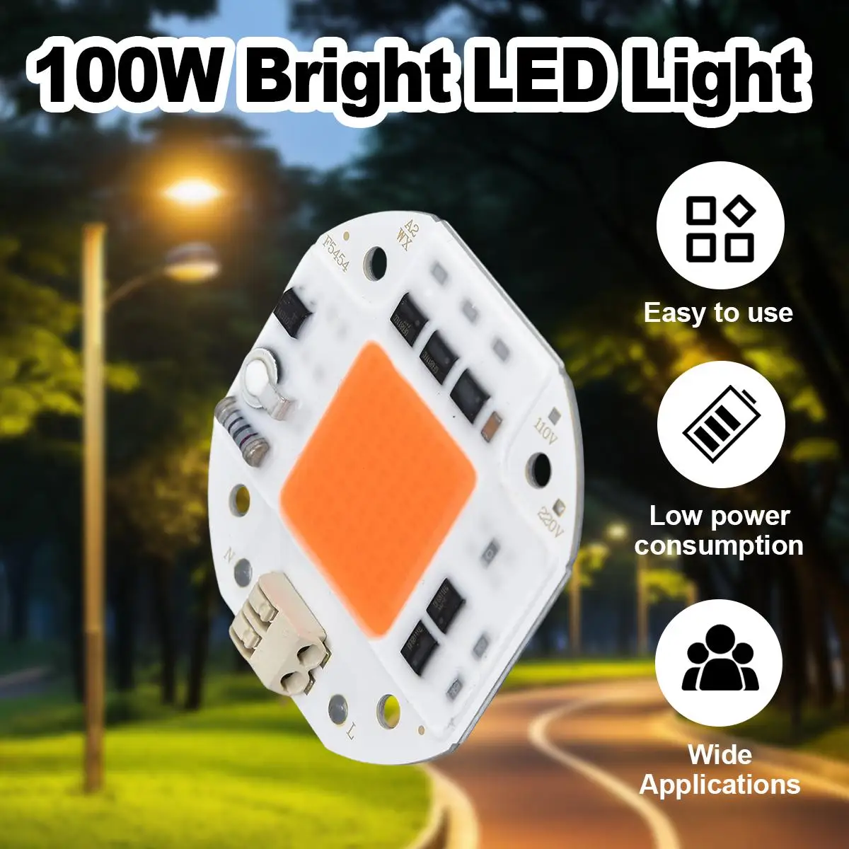Фото 50W 70W 100W Cob привел чип 110V 220V драйвер сварки свободного умного бисера Ic для растущего света полного освещения ПКБ интегрированной матрицы DIY №1