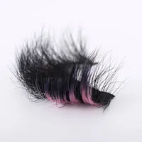 3D Mink Colored Eyelashes Red Blue Purple Pink Mix Ombre Vegan Strip Lashes Natural Dramatic Fluffy Colourful Cilias Party